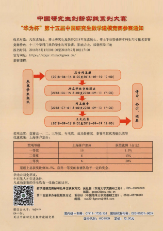 奚社新，中国研究生数学建模竞赛历届承办单位回顾[J].学位与研究生教育,2017,(12):2.